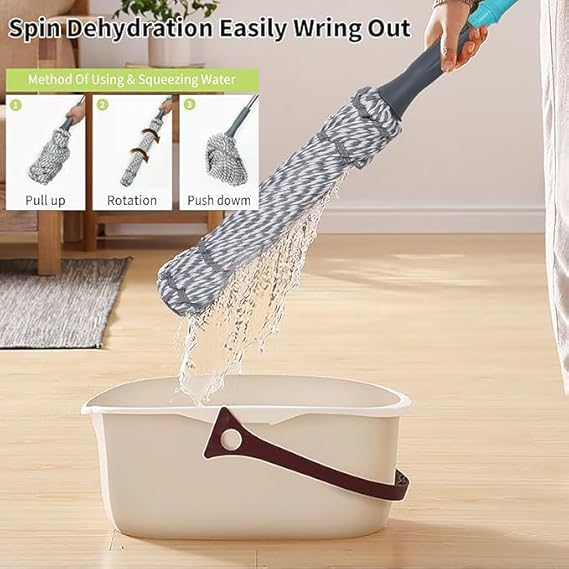 Microfiber Twist Mop for Floor Cleaning | Squeeze Twist Mop Stick | Durable Dust Mop | Easy-to-Use Floor Cleaner | Effective Pocha |