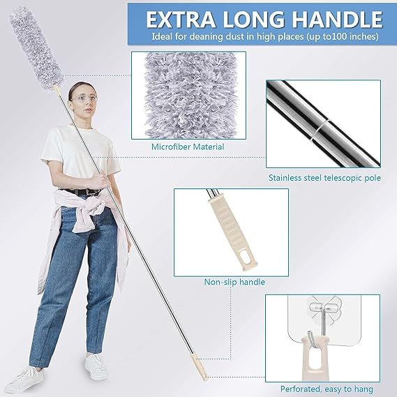 Microfiber Ceiling Duster with Extendable Pole