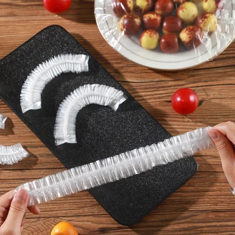 Food Covering Bag-Elastic Stretch Adjustable Bowl Lids Universa Plastic Bags Food Cover( 100 Pcs)